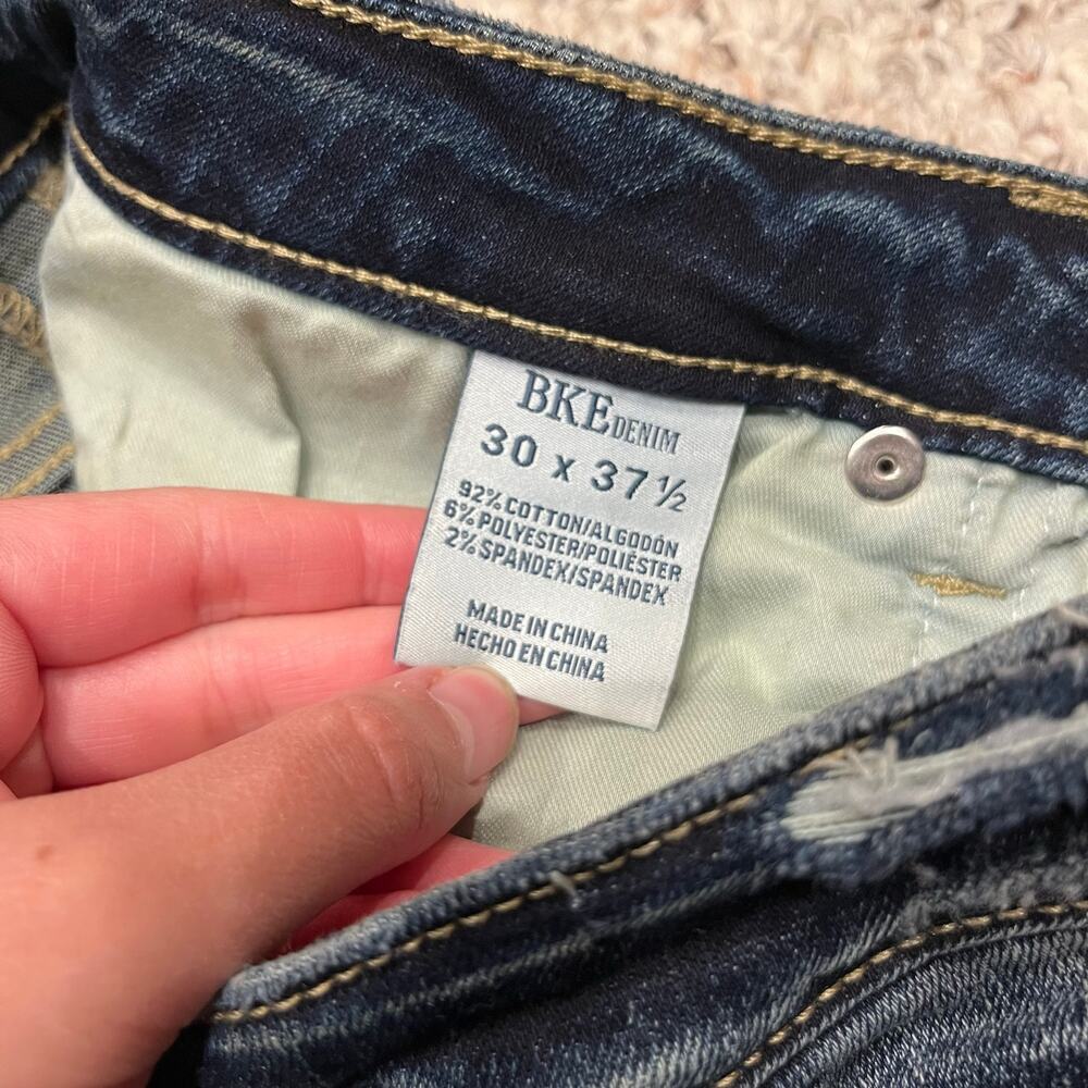 BKE Billie Flare Jeans Sz 30 x 37.5 Dark Wash Denim Grunge Long Length Casual - Picture 3 of 9